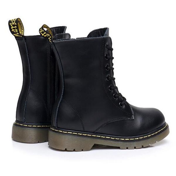 

2021 kids genuine leather winter fur ankle boots, for boys toddler fashion girls snow children' shoes lj200903, Black;grey