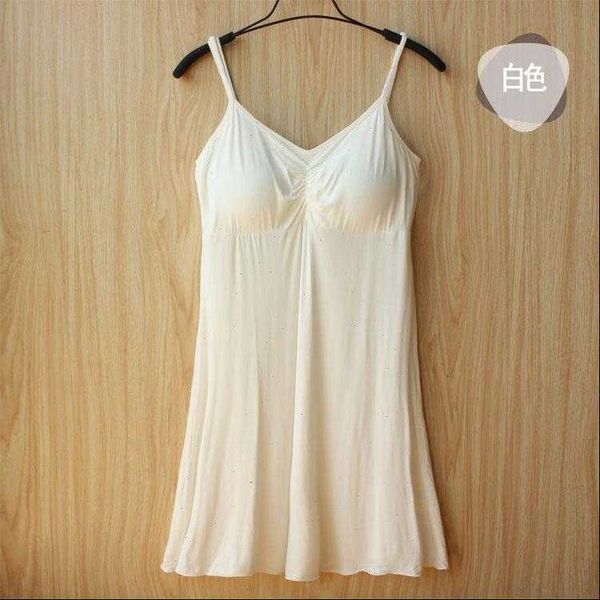 

modal slim nightgown breast women sleepwear pad camisole sling homewear elegant v neck nightdress, Black;red