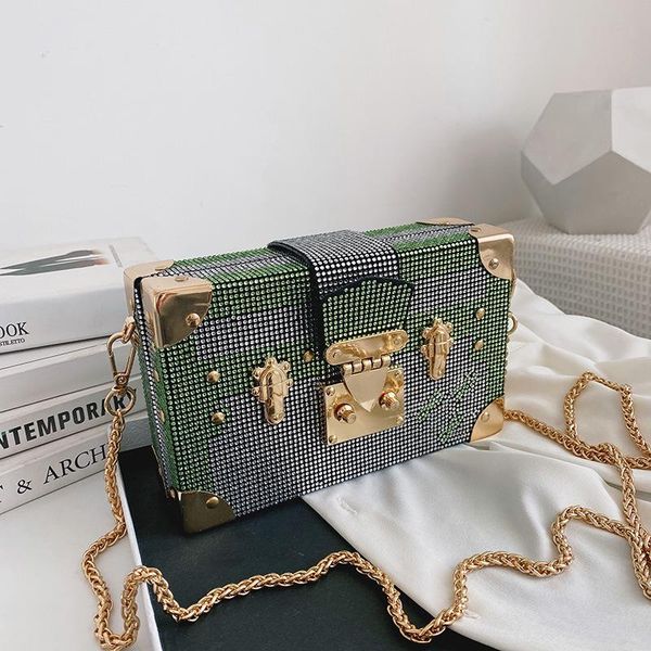 

evening bags diamond chain crossbody bag for women luxury handbags pu purses and grand sac femme cc