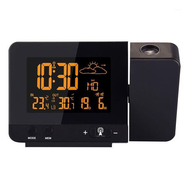 

digital projection alarm clock with temperature weather lcd display usb charging black clocks other & accessories