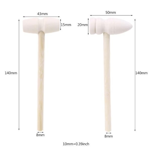 

hand tools b2ra 10 pcs wooden hammers toys for chocolate breakable heart mini hammer mallet