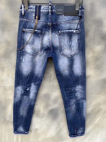

men's jeans mens luxury designer ny ripped cool guy causal hole denim fashion brand fit men washed pants 61292, Blue