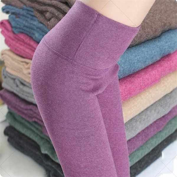 

women autumn winter thick warm cotton leggings female high waist fitness slim skinny pants ladies stretch legging l439 211218, Black