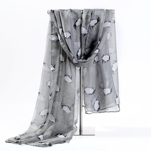

scarves women fashion penguin scarf animal long shawls, Blue;gray