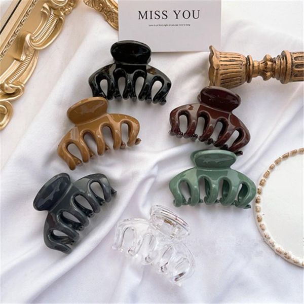 

hair clips & barrettes aomu 2021 spring summer retro acrylic geometric candy color solid clip hairpin girl commuter accessories gifts, Golden;silver