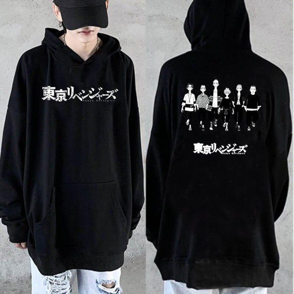 

men's hoodies & sweatshirts japanese anime tokyo revengers manjiro sano women kawaii cartoon streetwear hip hop hoodie harajuku, Black