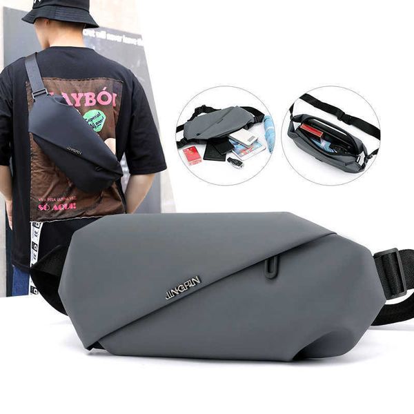 Casual Fanny Pack Banane sac Bag Peito Cintura Masculino Cinto Masculino Belana S Zipper Telefone Titular Moda Bum 210907