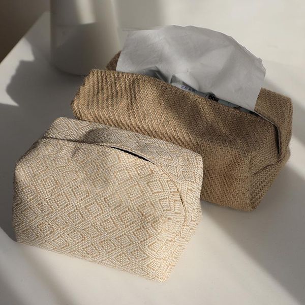 

storage bottles & jars linen fabric tissue case cover box holder rectangle container home towel napkin papers bag pouch chic table decoratio