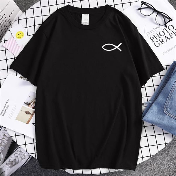 

creative one stroke fish men t shirts prints male tshirts simplicity quality cool soft shirt creativity oversize streetwear, White;black