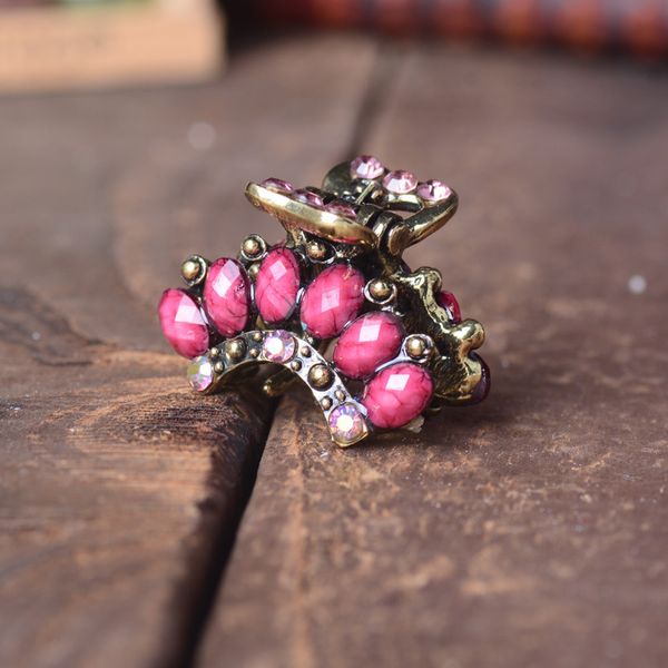 

factory wholesale chinese style women's headdress small clip ancient bronze resin pin ornament hair grip hea/rtsch/rome