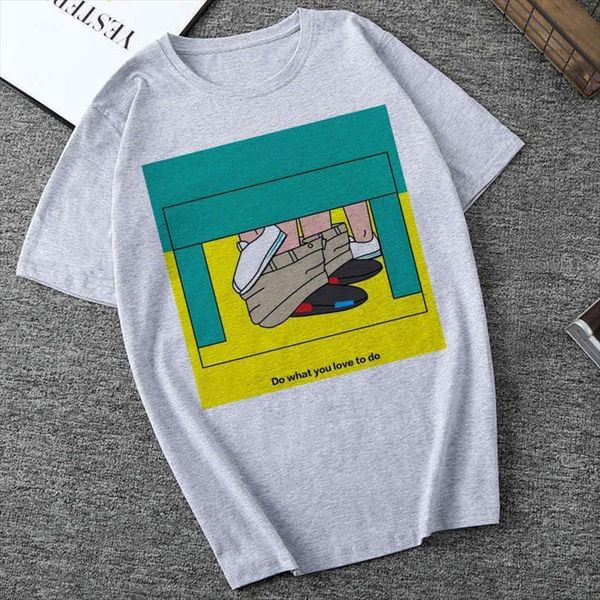 

and women clothes casual vogue men t shirt short sleeved spoof printed korean kawaii streetwear camiseta mujer, White;black