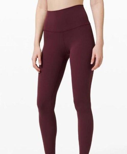 Fitness Shaping Athletic Solida Sorrida Mulheres Meninas High Jersey Cintura Running Yoga Roupas Senhoras Senhoras Esportes Full Leggings Calças Pants Roxo T3DC # 19