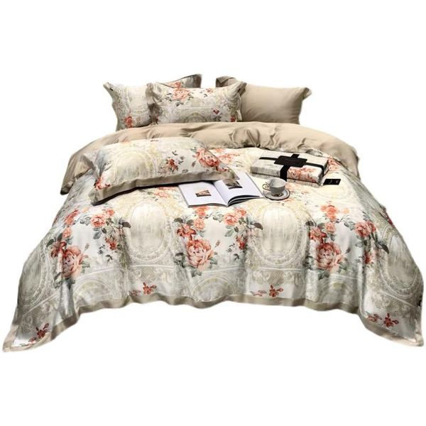 

bedding sets austrian lf class 4-piece silky nude sleeping cool quilt set american flower luxury