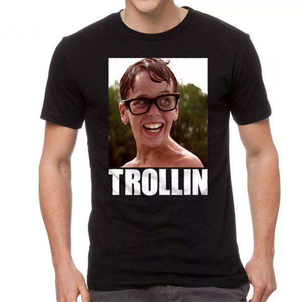 

The Sandlot Trollin Squints Graphic Men's Black T-shirt, White;black