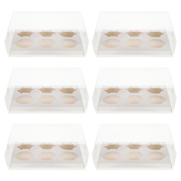 

gift wrap 6pcs transparent cake boxes dessert packaging cases