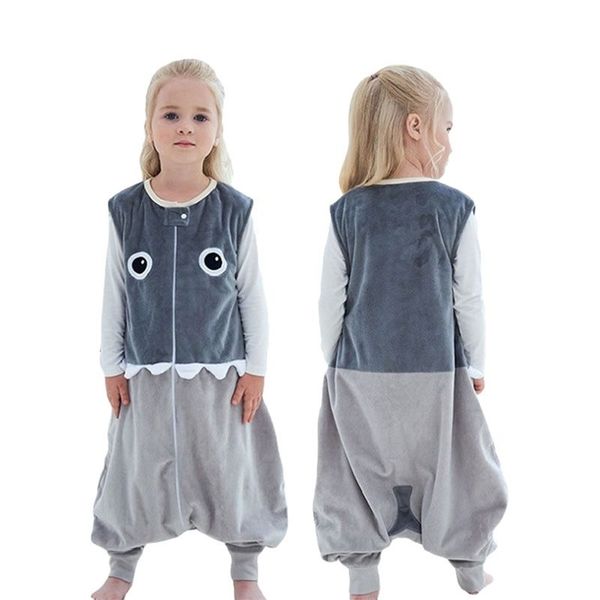 Детская одежда Спальный мешок Pajamas Pampsuits Осенние Фланель без рукавов Открытый Pajama Baby Girls Boys Boyswear 21130