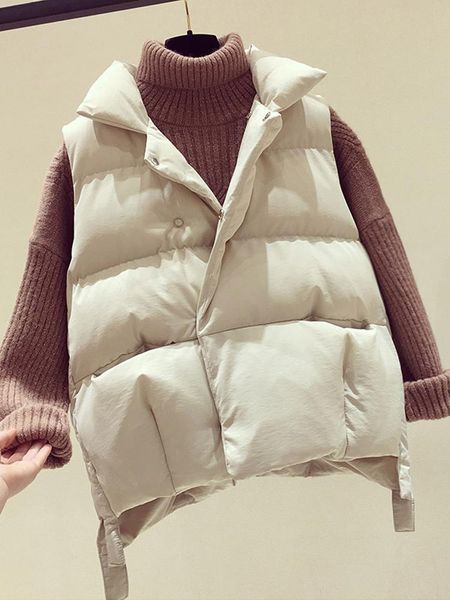 

women's vests women cotton vest autumn down waistcoat winter short jacket 2021 female clothes, Black;white