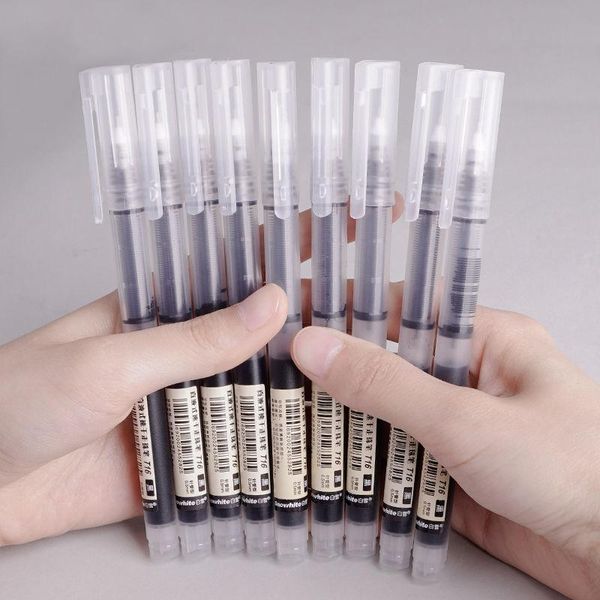 

gel pens snowhite quick-drying pen roller straight liquid 0.5mm 6/12pcs