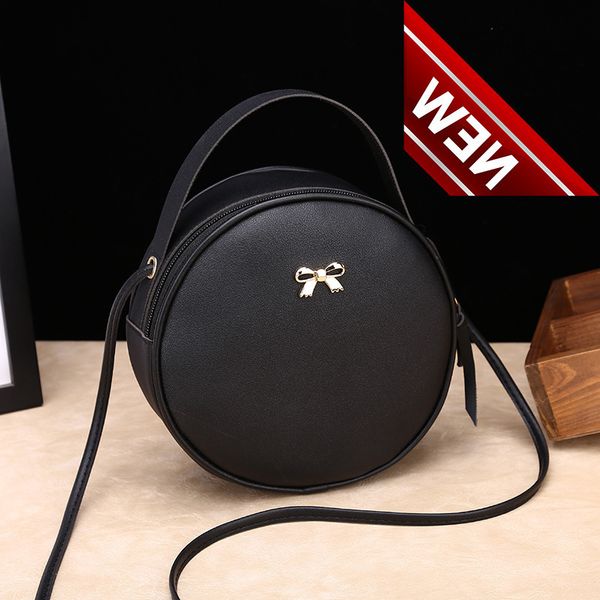 

design fashion women round bag leather women's circular crossbody shoulder messenger bags ladies purse female bolsa handbag