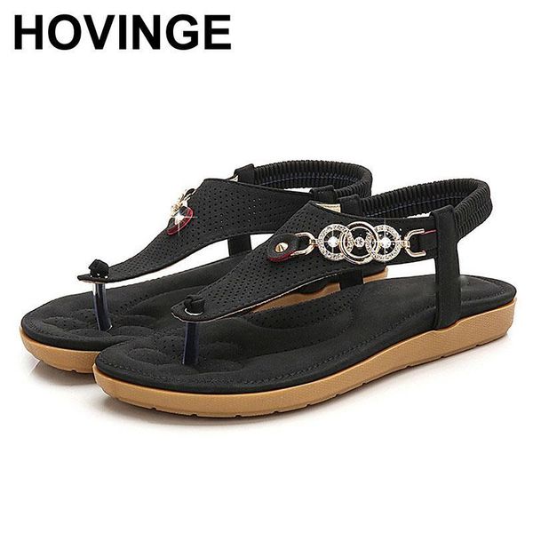 

women shoes 2021 fashion sandals bohemia flat summer casual flip flop, Black