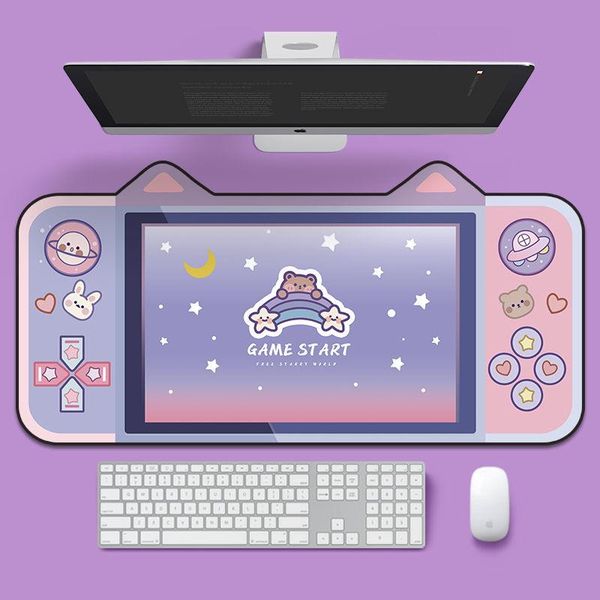 

mouse pads & wrist rests cute cartoon cat ear thickened mousepad gaming keyboard for lapnotebook gamer pad anti-slip natural rubber