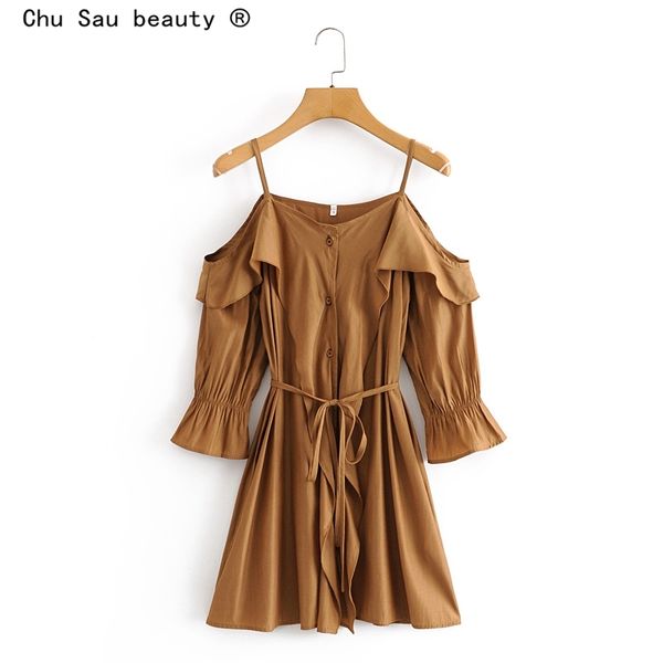

fall women vintage slim nipped waists ruffled puff sleeve lace strapless long mini dress vestido mujer 210514, Black;gray
