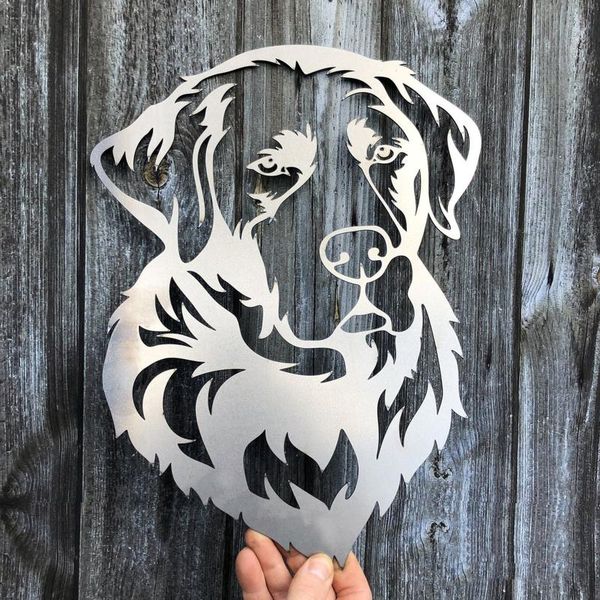 

labrador dog garden art sculpture ornament metal gardening tree and door hanging decoration ornaments 2021 decorations