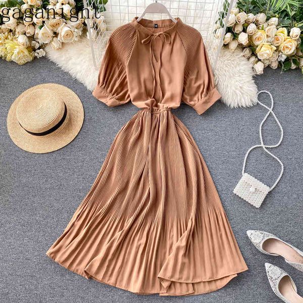 

gaganight summer fashion solid women maxi bodycon dress short sleeve slim v neck pleated dresses female chic vestidos 210519, Black;gray