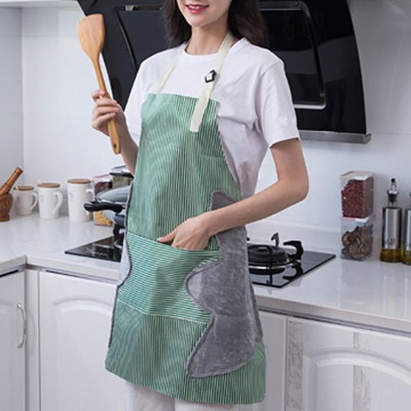 

aprons waterproof strip apron home kitchen cooking adjustable wipe hands pocket