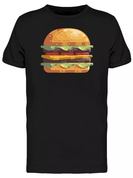 

burger fast food meal men's tee -image by shutterstock, White;black