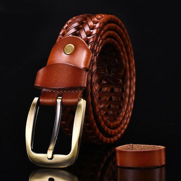 

belts belt men's woven handmade korean version of the wild simple design trendy casual men and women couples fashion, Black;brown