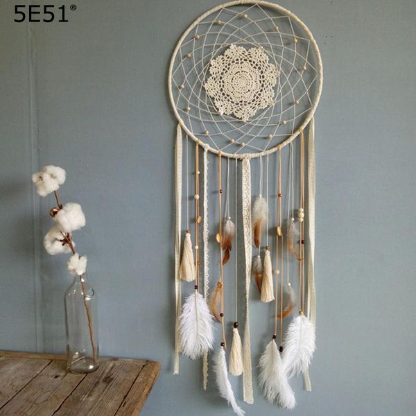 

decorative objects & figurines one piece handmade dream catcher feather tassels wall decoration wedding decorate 40cmx1.1m