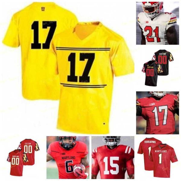 

custom maryland terrapins football jersey ncaa college 18 vernon davis 8 darrius heyward-bey 13 peny boone 5 rakim jarrett, Black
