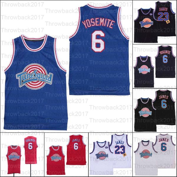 

movie tv tune squad space jersey the basketball jerseys black red white navy blue no.6 no.23