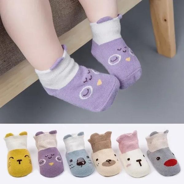 

baby cartoon printed socks soft anti-slip infant cotton floor born toddler kids casual for 0-3years, Pink;yellow