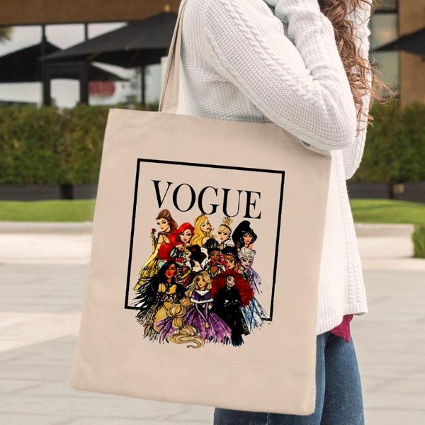 

storage bags vogue shopping bag cute princess tote retro women eco-friendly handbag shopper vacation
