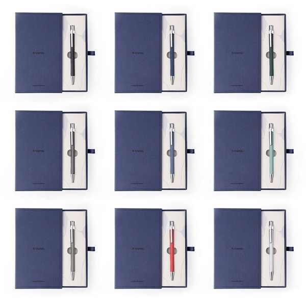 

ballpoint pens luxury metal hexagonal pen men women signature writing + notebook, Blue;orange