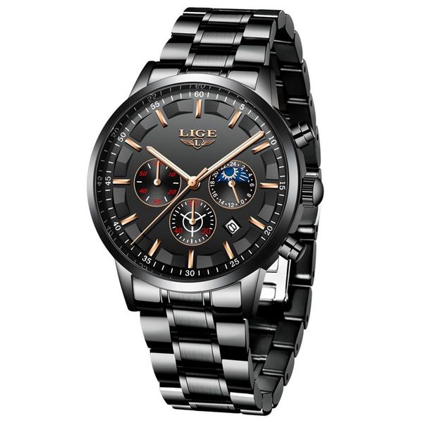 

wristwatches reloj hombre 2021 watch men lige fashion sport quartz clock mens watches business waterproof wirstwatch+box, Slivery;brown