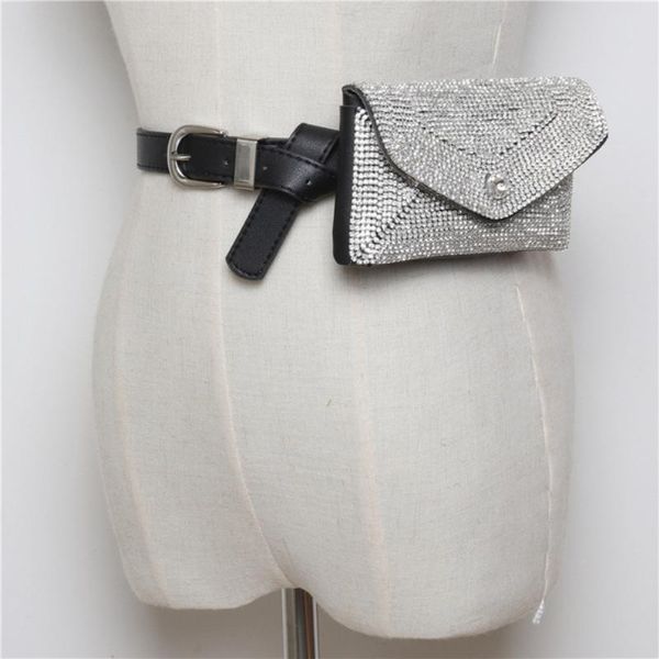 

waist bags 2021 fashion luxury fanny pack tassel rhinestone women bag money phone pouch lady belt purses