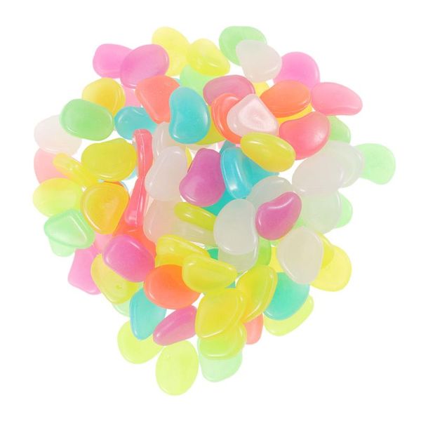 

decorations 600pcs vivid luminous plastic aquarium stone chic fish tank pebble
