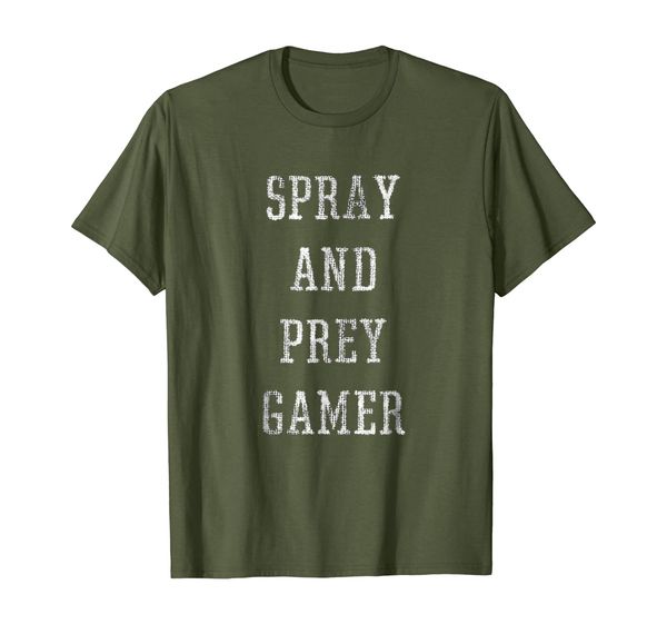 

spray and prey gamer shirt, White;black