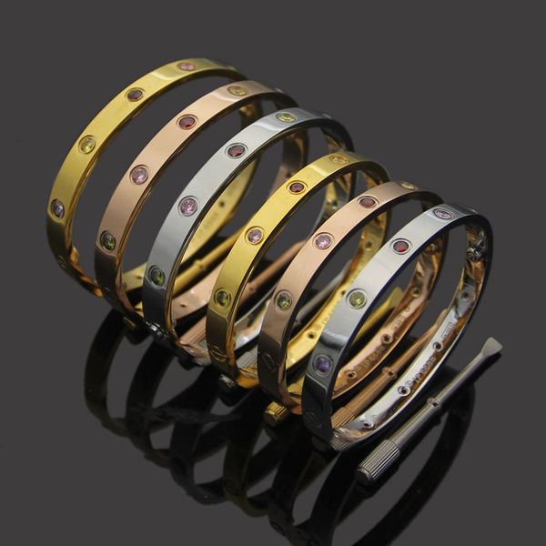

gold bracelet woman designer jewelry love bangle man colorful diamond screw bangle couple jewelry with screwdriver bracelets designer for wo, Black