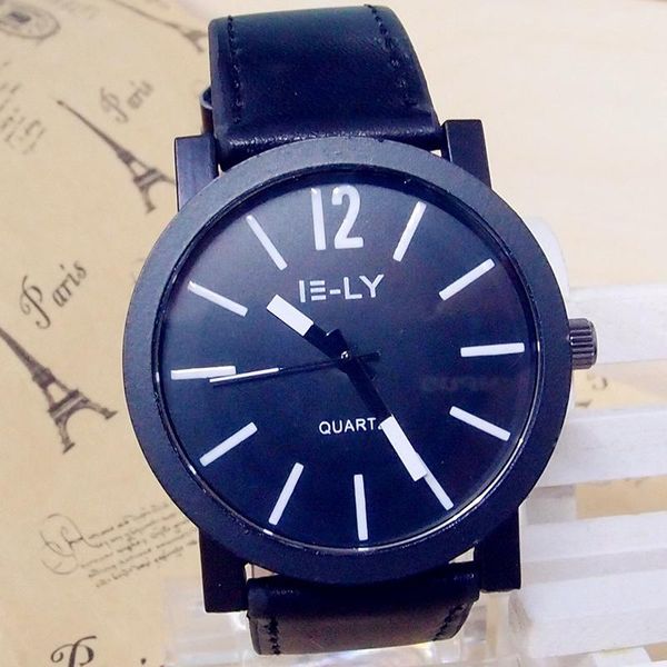 

wristwatches round dial leather strap watches women ladies dress quartz wrist watch relogio feminino kow058, Slivery;brown