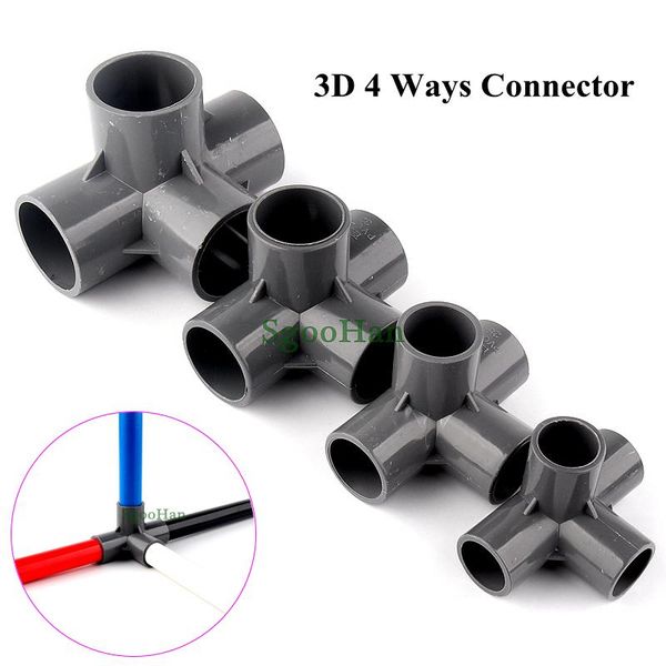 

watering equipments 2~50pcs 20~50mm 4 ways hydroponic planting frame pvc pipe connectors irrigation 3d three-dimensional diy shelf joint fit