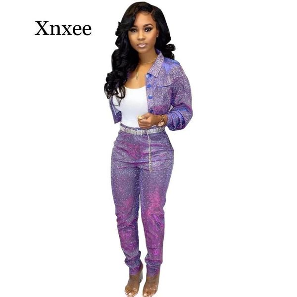 

two piece dress women jacket sets button autumn winter full sleeve cargo coat+pants suit casual outfits streetwear clothes, White