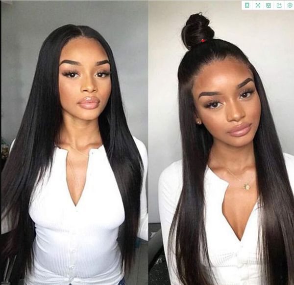 

brazilian virgin human hair full lace wigs for women natural color, Black;brown