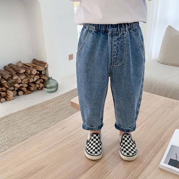 

jeans 2021 autumn boys korean loose casual pants trouser wholesale 2-16, Blue