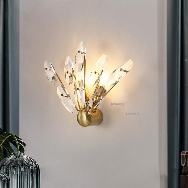 

wall lamp light luxury nordic led sconces lighting modern crystal lamps decor copper beside kitchen fixtures