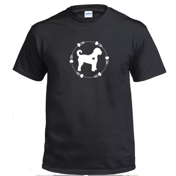 

labradoodle silhouette dog breed labradoodle heart babies cotton black t-shirt, White;black
