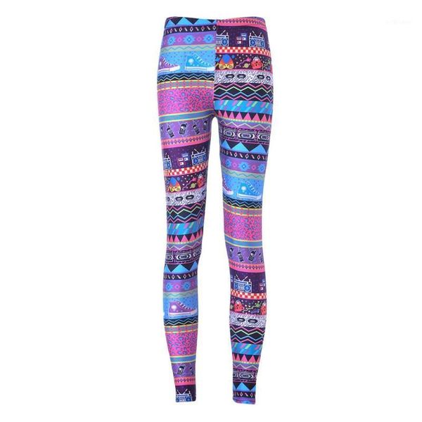 

women's leggings fashion women tape recorder & mobile print slim fit thin elastic polyester party pants casual trousers drop, Black